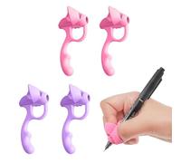 THQAE 4 Pcs agarradores de lápiz perforado diseño agarre pluma dispositivo corrección ayuda escritura niña niño adulto necesidad especial zurdo diestro(Azul)