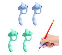 THQAE 4 Pcs agarradores de lápiz perforado diseño agarre pluma dispositivo corrección ayuda escritura niña niño adulto necesidad especial zurdo diestro(Rosa)