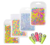 THQAE 4 Pcs pegatinas uñas, pegatinas para uñas, Glitter para Uñas Nail Art, Set Mini Polvo Fluorescente 3D, Decoración Ultrafina para Mujer
