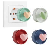 THQAE 4 Pcs protector enchufes para bebes, tapa enchufes para bebes, Enchufes Tipo F, Tapa Decorativa de Silicona, Cubierta Protectora Contra el Polvo, Cubierta Decorativa Protectores