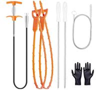 THQAE 7 Pcs Desatascador Fregadero, Cepillo de Limpieza para Desagüe, Desatascador de Tuberias, para Desatascar Cabellos y Residuos en Desagües, Desatascador Fregadero para Limpieza de Cocina y Baño