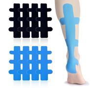 THQAE 8 Pcs Precortadas Cinta de Kinesiología Tape, Cinta Deportiva Elástica Terapéutica para Tendón de Aquiles, Agradable al Tacto, Transpirable, Resistente al Agua y Elástica, Banda de Vendaje