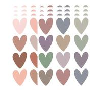 THQAE 96 Pcs calcomanías de pared bohemias para despegar y pegar, corazones bohemios apagados, calcomanías de pared de corazones pastel, calcomanías de arte de pared para habitación de niños