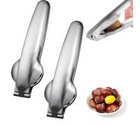 THQAE Set de 2 Abridor Castañas, Cortador de Castañas, Corta Castañas, Abre Castaña, Cascanueces Acero Inoxidable, Pinzas para Castañas, Chestnut Cutter Opener, Herramientas de Cocina