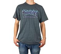 THRASHER Camiseta Hombre Magazine Flame Logo - Dark Heather - Large