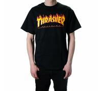 Thrasher Flame Black Camiseta