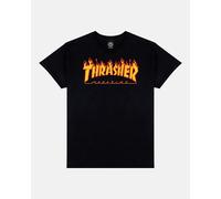 THRASHER Flame Camiseta, Unisex Adulto, Black, M