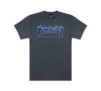 THRASHER Flame Camiseta, Unisex Adulto, Dark Heather, S