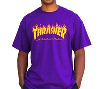 THRASHER Flame, Camiseta Unisex Adulto, Morado, M