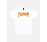 THRASHER Flame Camiseta, Unisex Adulto, White, S