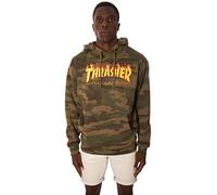 THRASHER Flame Logo Camiseta, Unisex Adulto, Forest Camo, L