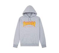 THRASHER MAGAZINE Flame Logo Hoodie Sudadera con capucha Thrasher original garantizado Heather Grey gris S