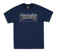 THRASHER Magazine Men's Flame Logo Short Sleeve T Shirt Galapagos Blue M