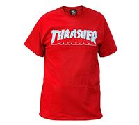 THRASHER Outlined Camiseta, Unisex Adulto, Cardinal, S