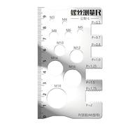 Thread Checker - Stainless Steel 10x6cmScrew Measuring Ruler | Professional Precise Gauge Checker Tool - For Bit Bolt Nut Screw Craft Industry And Home Use