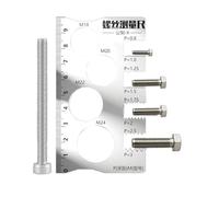 Thread Checker - Stainless Steel Screw Measurement Gauge Tool | Compact Space Saving Thread Gauge for Bolts, Nuts, Screws, Drill Bits, Craft Projects, Industry, Workshop, Garage