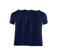 Thread Linens Paquete de 3 camisetas térmicas para hombre, capa base calentadora, ropa interior térmica para hombre, talla S-XXL, azul marino, S