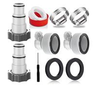 Threaded Hose Adapter Kit, Replacement Clamp Pipe Connector for 1.25 and 1.5 Inch Hoses with O Ring Seal, PVC Adapter Set for Filter Pump Generator Salt System