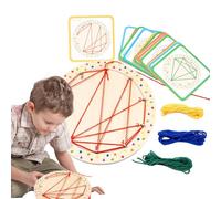 Threading Geoboard - Educational Peg Grid, Toddler Winding Set | Interactive Spatial Reasoning Practice Game, Engaging Dexterity Improvement Board Hands On Discovery, Kindergarten