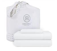 Threadmill Home Linen Juego de sábanas de 3 Piezas de 300 Hilos, Tejido de satén de algodón Puro de Fibra Larga, Color Blanco sólido con Bolsillo Profundo elástico
