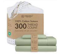 Threadmill Juego de sábanas de algodón tamaño Individual, sábanas 100% algodón para Cama Individual, Juego de sábanas de satén Individual con Bolsillo Profundo de 40,6 cm, Juego de sábanas