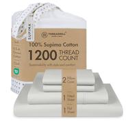 Threadmill Luxuriöse Supima-Baumwoll-Bettlaken, Luxury Fadenzahl 1200, Weiche 100% Baumwolle, für Queen-Size-Bett, 5-Sterne-Hotelqualität, tiefe Tasche