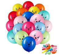 Threan 20 Piezas Globos de Látex de Fiesta de Colores Globos Lindos para Fiesta de Cumpleaños Suministros de Decoración Shower(Cara de Gato)