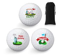 Threan 3 Piezas Juego de Regalo de Pelota de Golf Happy Birthday Golf Regalo Divertido para Golfistas Pelotas de Golf para Hombres Papás una Unidad de Tamaño Estándar(Cumpleaños)