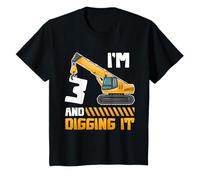 Three 3yr 3rd Birthday Construction Boys Girls 3 Years Old Camiseta