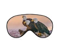 Three American Bald Eagles - Antifaz para dormir para hombres, mujeres, adolescentes, niños, noche de sueño, sombra de ojos, cubierta cómoda para viajes, yoga siesta
