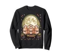 Three Beavers Howling at The Moon Wildlife Lover Sudadera