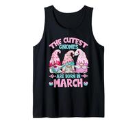 Three Birthday Gnomes For Women Who Are Born In March Camiseta sin Mangas