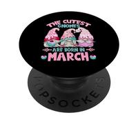 Three Birthday Gnomes For Women Who Are Born In March PopSockets PopGrip Adhesivo