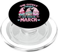 Three Birthday Gnomes For Women Who Are Born In March PopSockets PopGrip para MagSafe