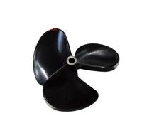 Three-Blade Full Immersion Propeller for Large Boats, 100mm Diameter, 5mm Hole, Black Left Hand, High-Strength Nylon & Fiberglass