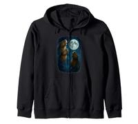 Three Capybara Howling At The Moon 3 Capybara Moon Sudadera con Capucha