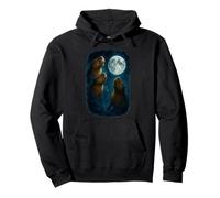 Three Capybara Howling At The Moon 3 Capybara Moon Sudadera con Capucha