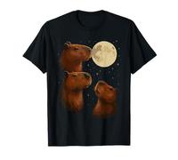 Three Capybara Moon 3 Capybara Howling At The Moon Camiseta
