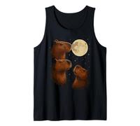 Three Capybara Moon 3 Capybara Howling At The Moon Camiseta sin Mangas