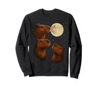 Three Capybara Moon 3 Capybara Howling At The Moon Sudadera