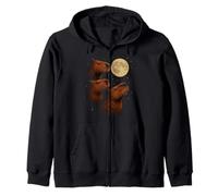Three Capybara Moon 3 Capybara Howling At The Moon Sudadera con Capucha
