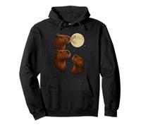 Three Capybara Moon 3 Capybara Howling At The Moon Sudadera con Capucha