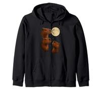 Three Capybara Moon 3 Capybara Howling At The Moon Sudadera con Capucha