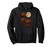 Three Capybara Moon 3 Capybara Howling At The Moon Sudadera con Capucha