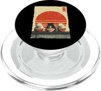 Three Cats Ramen Divertido Estético Japonés Ukiyo-e Anime Cat PopSockets PopGrip para MagSafe