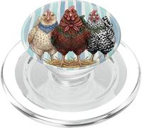 Three Chickens Bandana Farmhouse Stripe Graphic PopSockets PopGrip para MagSafe