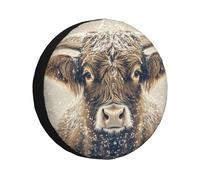 Three Cows In The Snow - Cubierta de neumático de repuesto, impermeable, a prueba de polvo, ajuste universal para remolque, caravana, SUV, camión, cámper, 14 pulgadas