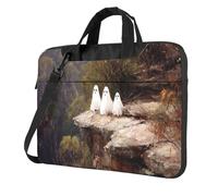 Three Cute Ghosts On Ancient Cliff - Funda acolchada para laptop de 15.6 pulgadas, funda acolchada para mujeres y hombres