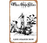 Three Days Grace - Póster retro de 12 x 8 pulgadas, letrero de metal vintage para el hogar, baño, sala de estar y dormitorio