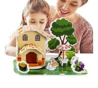 Three-Dimensional Puzzle Set, Children 3Ds Puzzle Education Toy, Miniature Scene Early Learning Interaction Activity Boys Girls, Home Fun for Family, 12cm